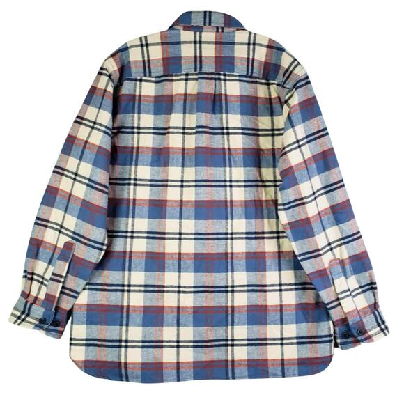LL Bean Shirt Men’s Blue Plaid Flannel Long Sleeve Button Down Size Large L - Picture 3 of 11
